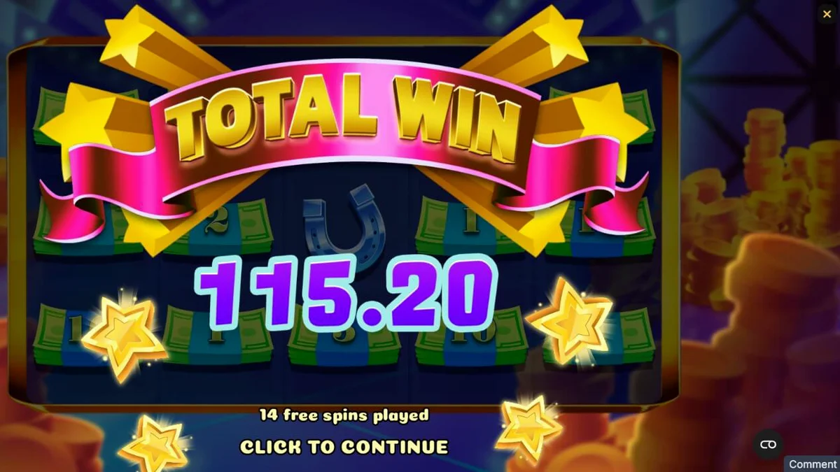Interface do jogo de slot Magic Piggy OG com tema de show de prêmios